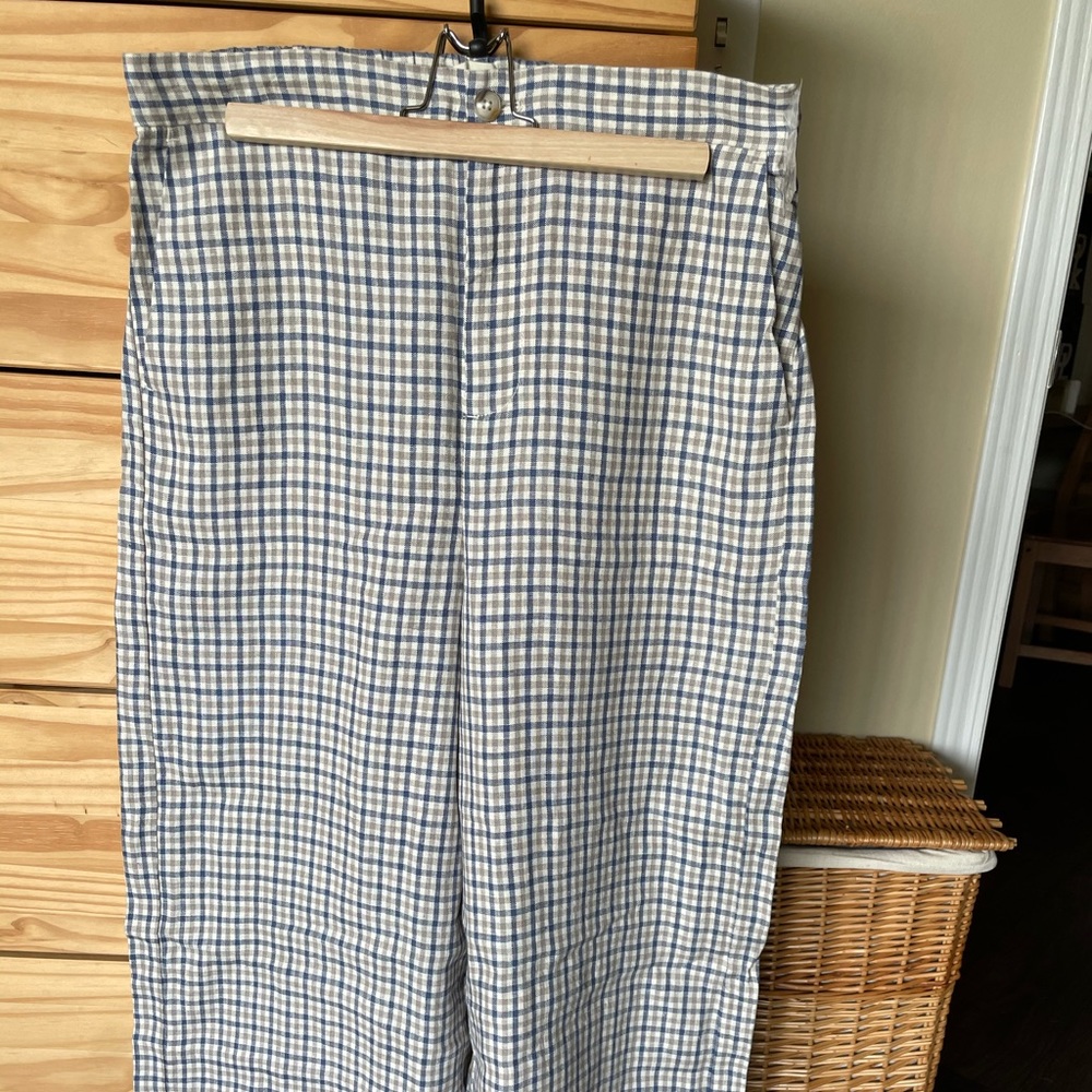 Madewell linen Huston button front crop pants